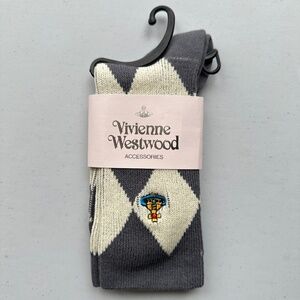 Vivienne Westwood Gray and Cream Argyle Socks